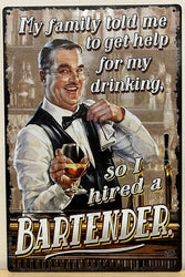 I Hired A Bartender - Emaillebord
