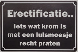 Erectificatie - Emaillebord