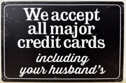 We Accept All Major Creditcards - Emaillebord