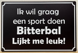 Sport Bitterbal - Emaillebord