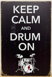 Keep Calm And Drum On - Emaillebord