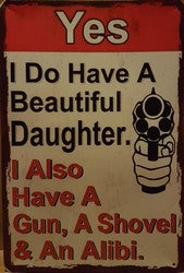 Beautiful Daughter - Emaillebord