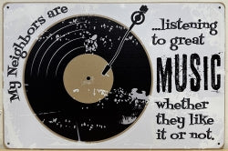Listening To Great Music - Emaillebord