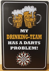 Drinking Team, Darts Problem - Emaillebord