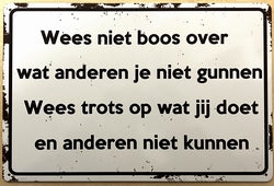 Wees Niet Boos - Emaillebord