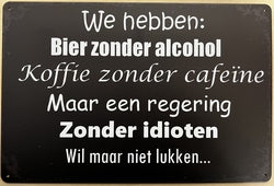 Regering Zonder Idioten - Emaillebord