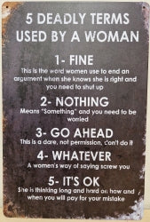 5 Deadly Terms Used By A Woman - Emaillebord