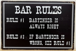 Bar Rules - Emaillebord
