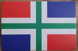Vlag Provincie Groningen - Emaillebord