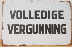 Volledige Vergunning - Emaillebord